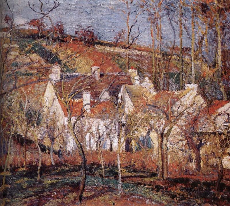 Camille Pissarro Red roof house oil painting image